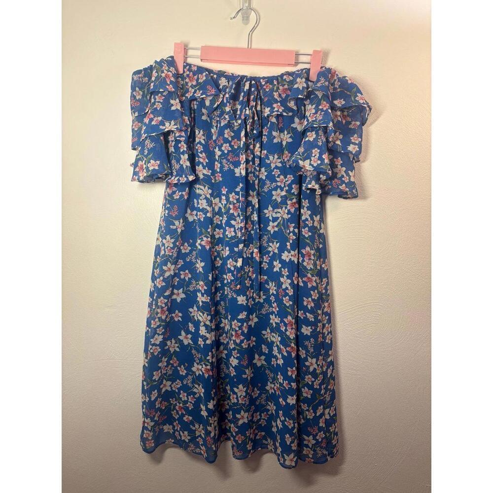 Roz & Ali Floral Off The Shoulder Mini Dress Size 8